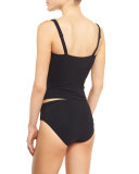 Waterfall Tankini Swim Top, Black (Available in D Cup)