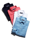 Linen Long-Sleeve Shirt, Navy