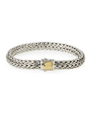 Classic Chain Silver & 18K Gold Bracelet, Size Medium