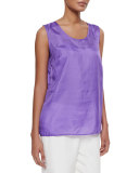 Tissue Silk Tank, Purple, Petite