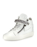 Men's Studded Leather Mid-Top Sneaker