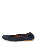 Jane Scalloped Ballerina Flat, Navy