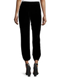 Jaylon Velvet Ankle Pants, Caviar