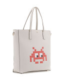 Ebury North-South Space Invader Tote Bag, White