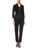 Embroidered Tulle Jacket, Black