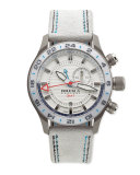 Eterno Orologi GMT Watch with Suede Strap, Silver/White