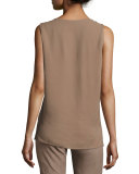 Elise Sleeveless Ombre Sequin Blouse, Taro