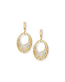 18k Oval Drop Earrings with Diamonds
