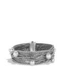 Sixteen-Row Chain Bracelet with Pearls