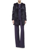 Asymmetric Ruffle Tank, Aubergine