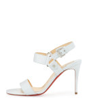Sova Leather 85mm Red Sole Sandal, White