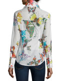 Bettina's Butterfly Long-Sleeve Blouse, Multi Colors