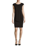 Cap-Sleeve Layered Sheath Dress 