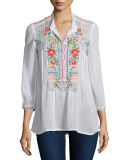 Mandala Embroidered Tunic, Plus Size 