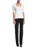 Madison Straight-Leg Pants, Black