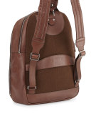 Men's Calf Leather Backpack, Brown