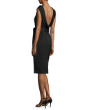 Eve Sleeveless Scoop-Back Dress, Black