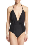 Coast Shirred-Sides Halter One-Piece Swimsuit