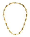 22K Gold Link Necklace with Multicolored Sapphires, 17"