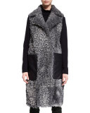 Shearling Leather-Pocket Sleeveless Coat, Flannel