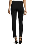 Slim-Leg Pull-On Pants, Black