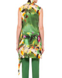 Sleeveless Printed Tunic Blouse, Multi Colors