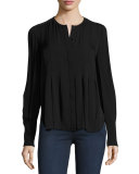Vicky Pleated Silk Shirt