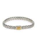 Dot 5mm Sterling Silver & 18K Gold Bracelet, Medium