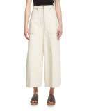 Patch-Pocket Culottes, Ivory