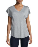 Rolled-Sleeve V-Neck Tee