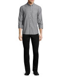 Slim-Fit Enok Tonal Denim Jeans, Black