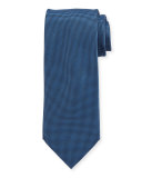 Solid Woven Silk Tie, Dark Blue