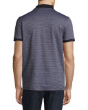 Micro-Pattern Polo Shirt, Navy