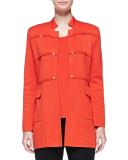 Studded Long Jacket, Blood Orange