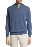 Artisan Cashmere Quarter-Zip Sweater, Blue