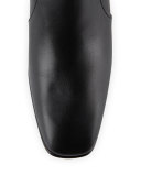 Polly Leather Side-Buckle Ankle Boot, Black