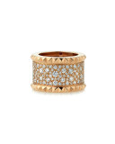 Rock and Diamond 18K Yellow Gold Ring, Size 6.5