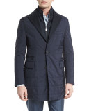 ID Nylon Car Coat with Gilet, Navy