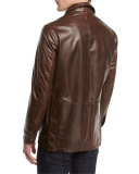 Vintage Lamb Leather Safari Jacket, Brown