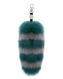 Goody Gumdrops Striped Fox Fur Handbag Charm, Green/Gray