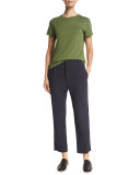 Slouchy Linen-Blend Cropped Trousers