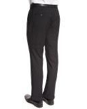 Genesis Slim-Fit Wool Trousers, Black
