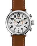 41mm Runwell Chrono Watch, Brown/White
