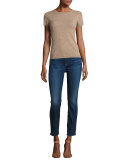 Riche Touche Classic Skinny Ankle Jeans, Medium Blue Denim