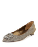 Hangisi Crystal Buckle Flat, Bronze