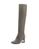 Carmick Stretch Suede Knee Boot, Storm