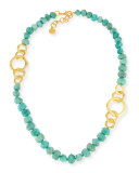 Long Amazonite Beaded Necklace