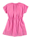 Caly Short-Sleeve Drawstring Dress, Size 2T-12