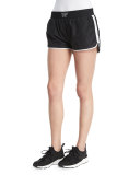 Logo-Front Mesh Training Shorts W/Stripe, Black/White 