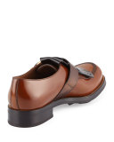 Kiltie Fringe Single-Monk Oxford Shoe, Tabacco/Black 